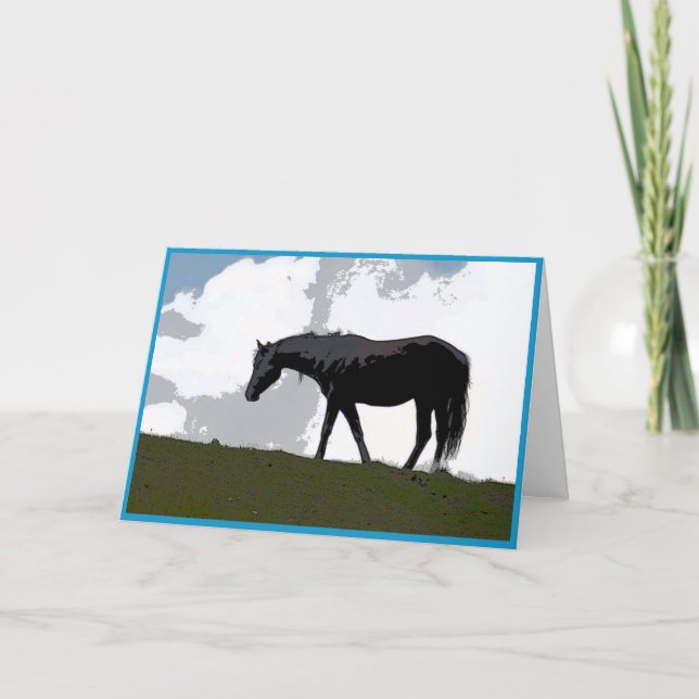 Black horse graphic art card (Front)