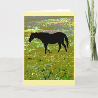 Black horse graphic art card