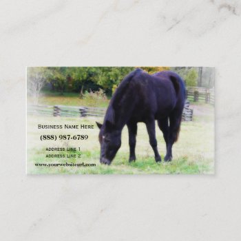 Black Horse Grazing Business Card by CountryCorner at Zazzle
