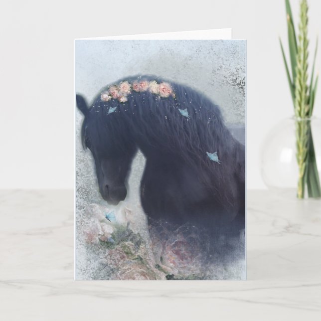 Black Horse - Greeting Card (Front)