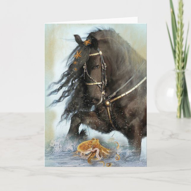 Black Horse - Greeting Card (Front)