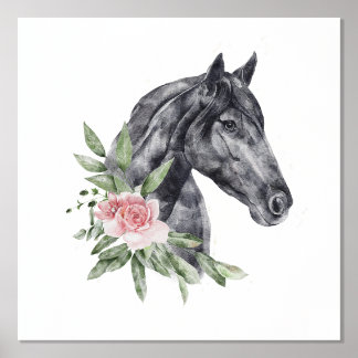 Black Horse Head Flowers Decoration