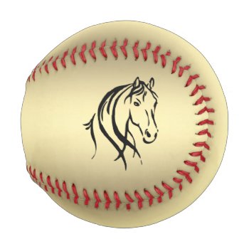 Black Horse Head Gold Baseball