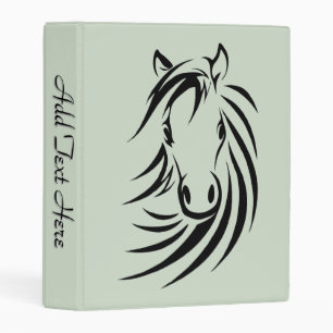 Black Horse Head Green Mini Binder