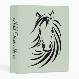Black Horse Head Green Mini Binder