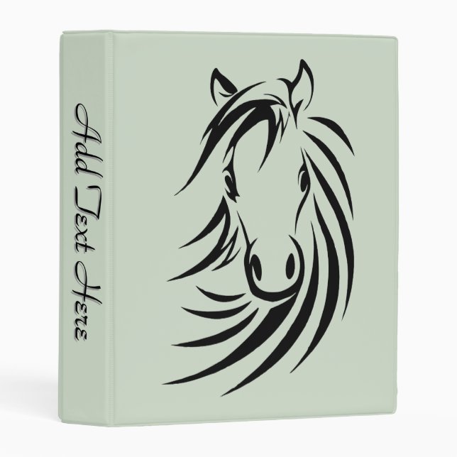 Black Horse Head Green Mini Binder (Front/Spine)