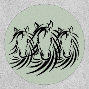Black Horse Head Green Patch