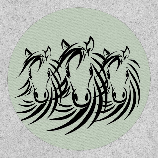 Black Horse Head Green Patch (Front)