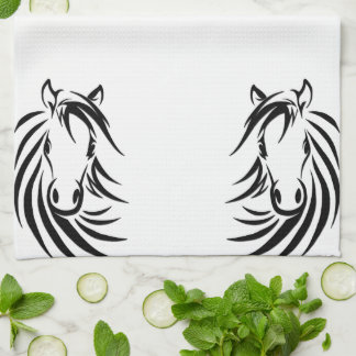 Black Horse Head Kitchen Towel