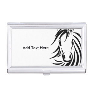 Black Horse Head Monogram Business Card Case