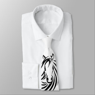 Black Horse Head Neck Tie