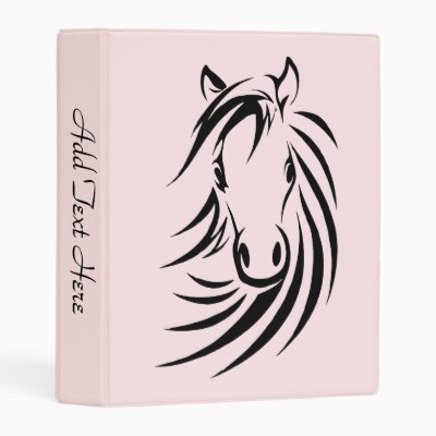 Black Horse Head  on Pink