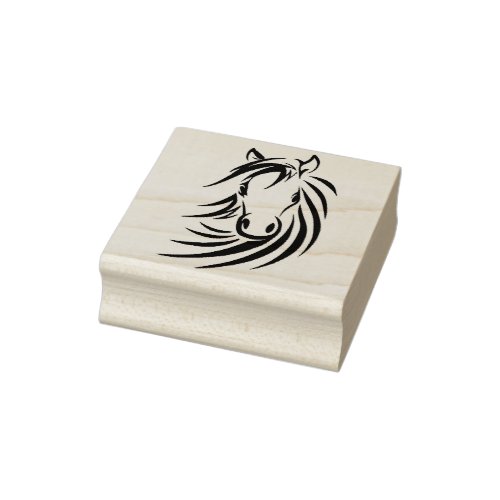 Black Horse Head Rubber Stamp