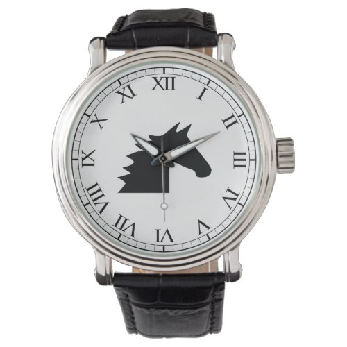 Black Horse Head Silhouette Elegant Watch