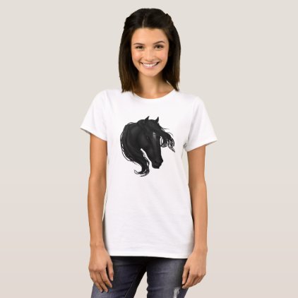 Black Horse Head T-Shirt