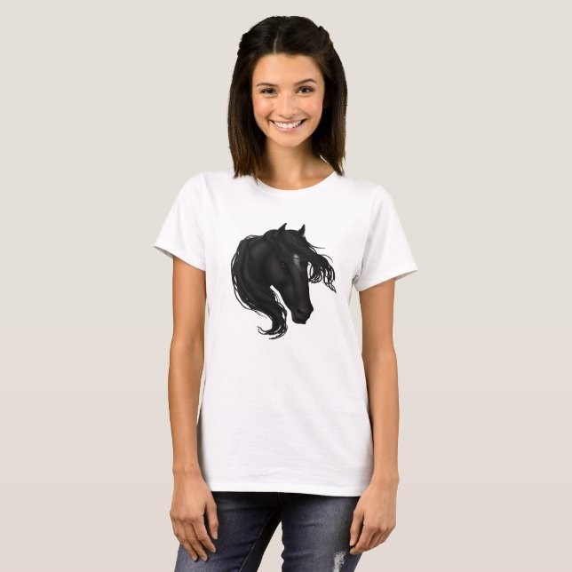 Black Horse Head T-Shirt (Front Full)