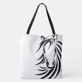 Black Horse Head Tote Bag