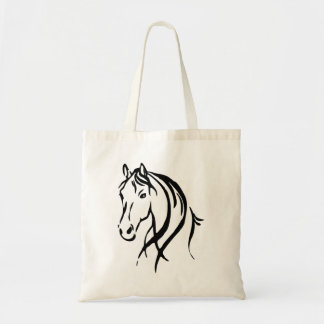 Black Horse Head Tote Bag