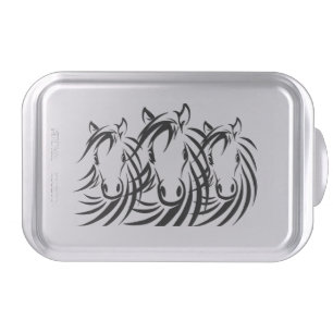 Black Horse Heads Cake Pan