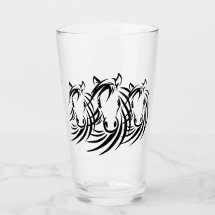 Black Horse Heads Glass