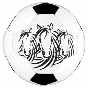 Black Horse Heads Soccer Ball