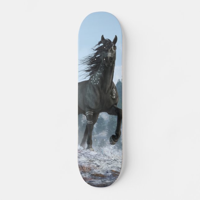 Black Horse in War Paint Skateboard (Front)