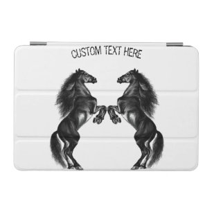 Black Horse iPad Air Cover with Custom Text