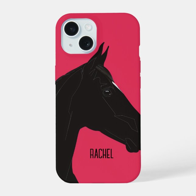 Black Horse Iphone Case (Back)