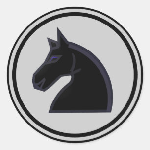 Black Horse Knight Chess Piece Classic Round Sticker