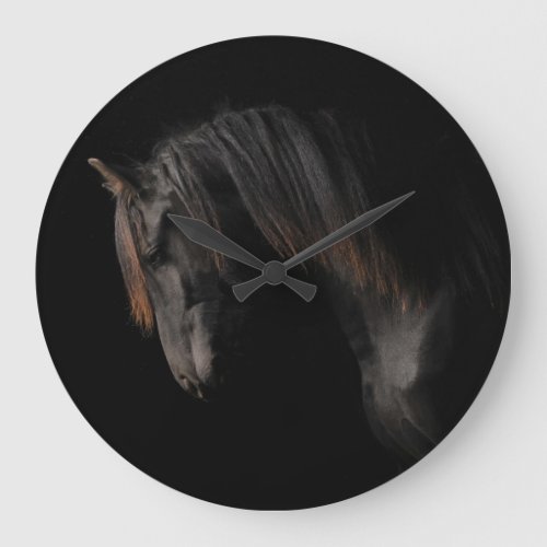 Black Horse Large Clock