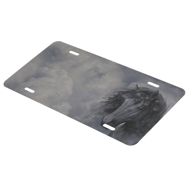 Black Horse License Plate (Side)
