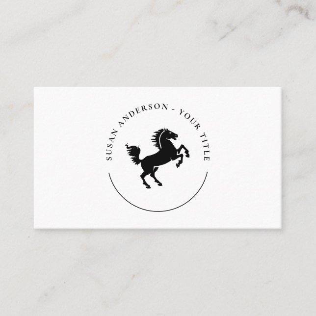 Black Horse Logo Business Card (Front)