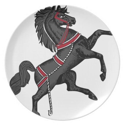 Black Horse Melamine Plate