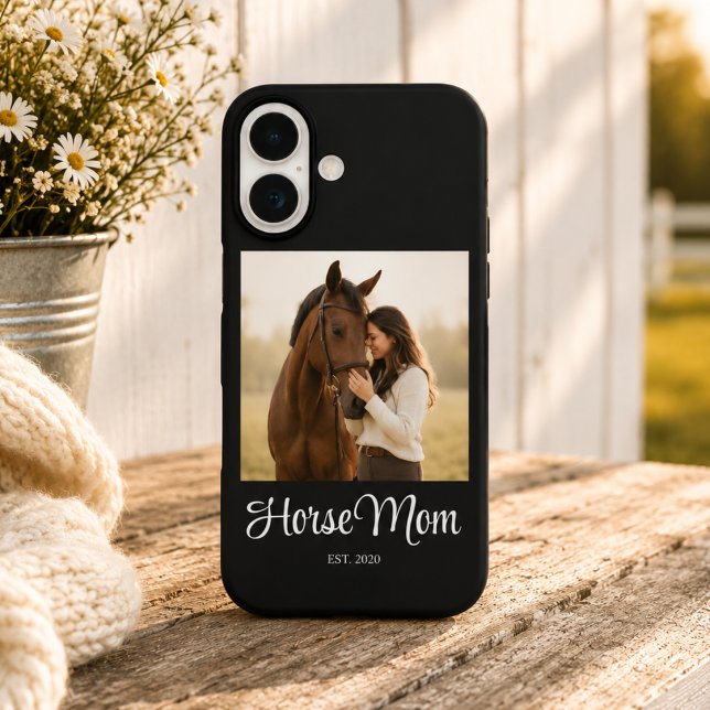 Black Horse Mom Established Script Photo Case-Mate iPhone Case (Creator Uploaded)