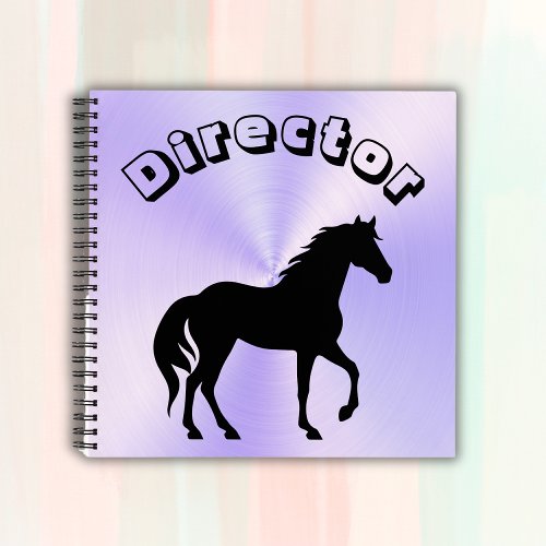 Black Horse on lilac _ monogram  Notebook