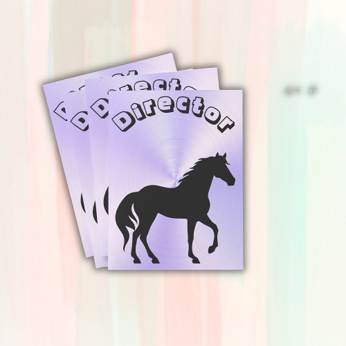 Black Horse on lilac _ monogram  Pocket Folder