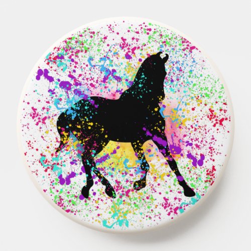 Black Horse Paint Splatter    PopSocket