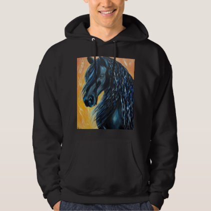 Black Horse Painting Hoodie