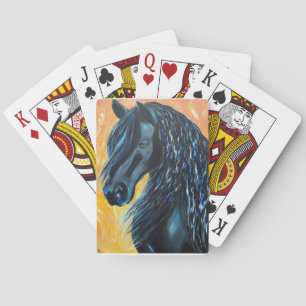 Black Horse Painting Poker Cards