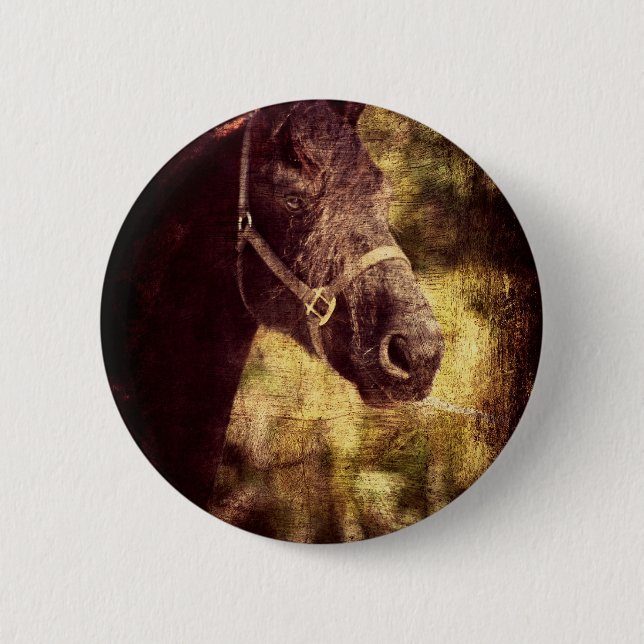 Black Horse Pinback Button (Front)