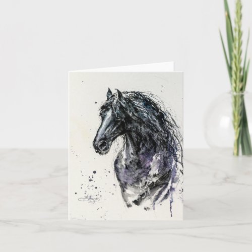 Black Horse Portrait Thank You Card