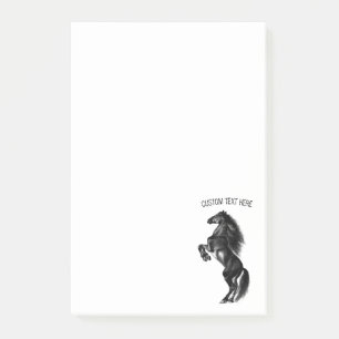 Black Horse Post-it® Notes Custom Text