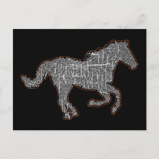 black horse postcard (Front)