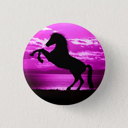 Black Horse Purple Sky and Water    Button