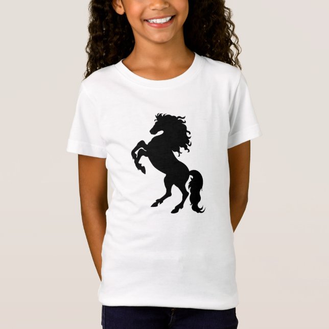 Black Horse Rearing - Girl's Bella Fitted T-Shirt (Front)