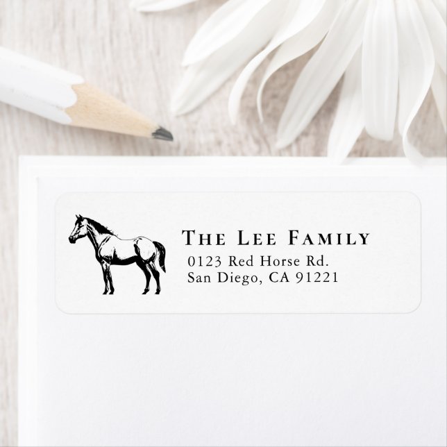 Black Horse Return Address Label (Insitu)