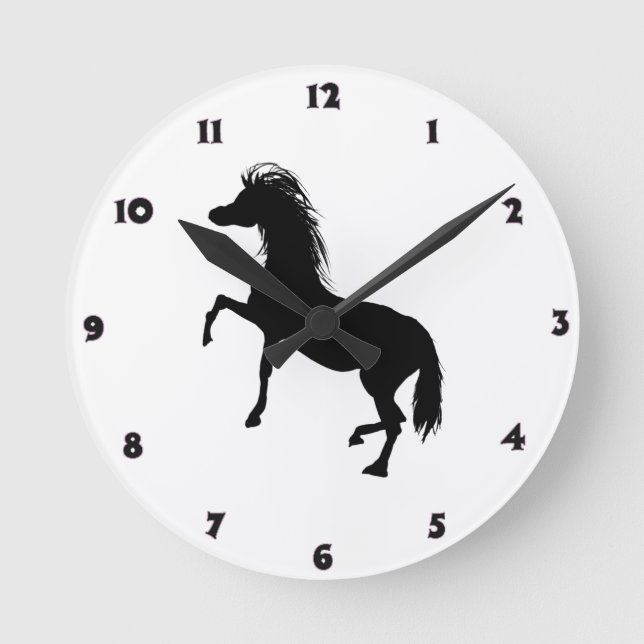 Black Horse Round Clock (Front)