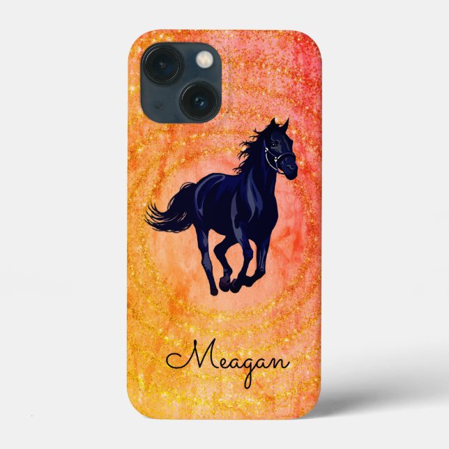 Black Horse Rustic Sparkle   Case-Mate iPhone Case (Back)