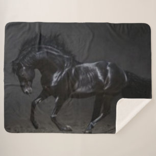 BLACK HORSE SHERPA BLANKET