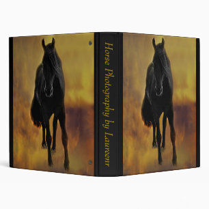 Black Horse Silhouette 3 Ring Binder